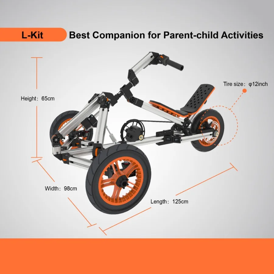 KidRock Buildable Kit 20 in 1 Go Kart Set Suitable for 1 to 8 Years Old Two Wheel Bike Three Wheel Bike Go Kart Sit Stand Scoot