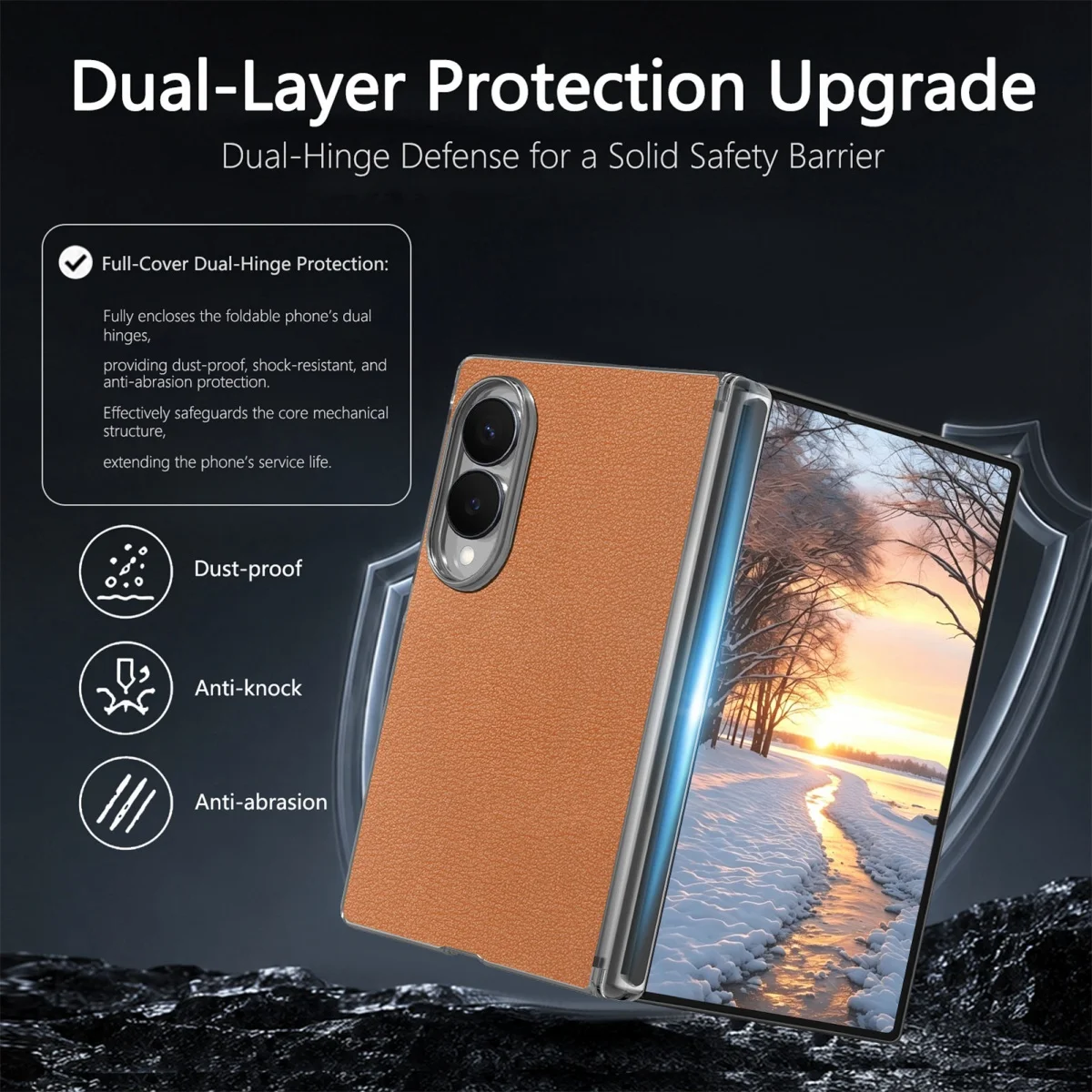 Funda Protectora Magnética con Bisagra para Magsafe para Samsung Galaxy Z Fold 8 Ultra 7 6 5 4 Fold8, Funda de Cuero con Carga Inalámbrica