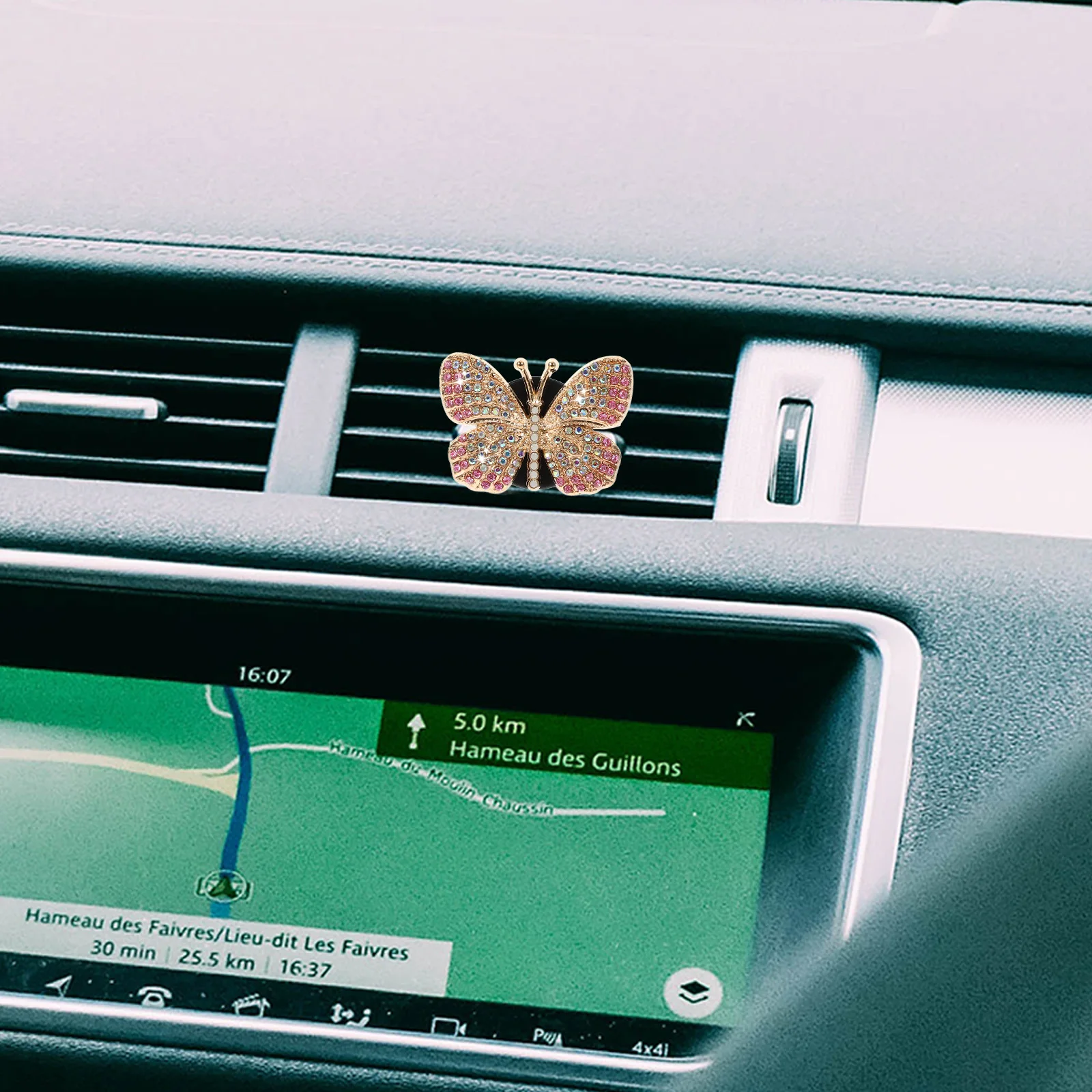 

Car Air Freshener Clip Butterfly Rhinestone Bling Vent Clips Car Accessories Aroma Diffuser For Women Auto Perfume Holder