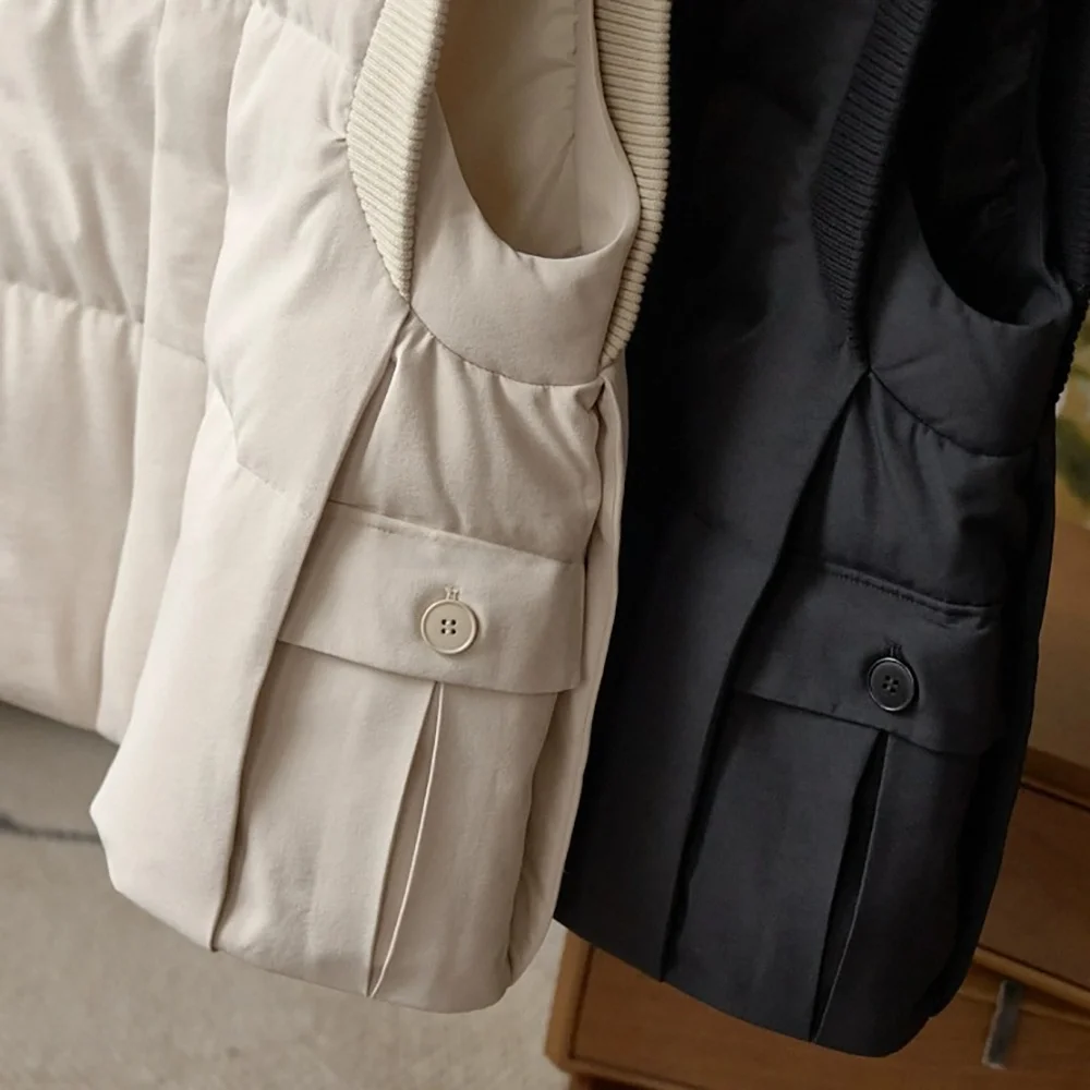 سترة نسائية محبوكة دافئة من Sve down Jaet ملابس خارجية النسخة الكورية من القماش المرقعة أخرى Sve pe عادية... #2