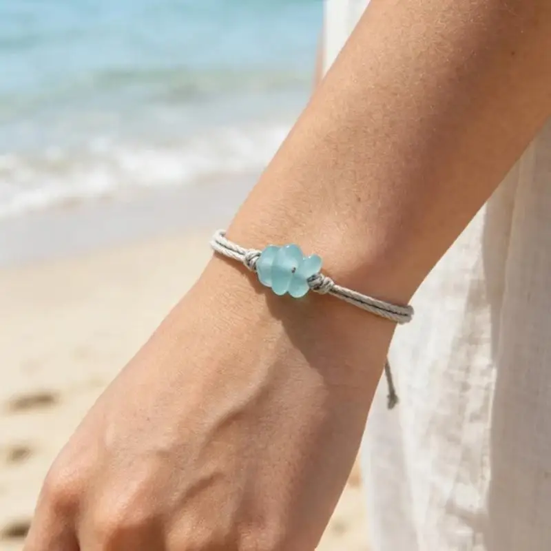 Lightweight Cord Bracelet with Frosted Bead Detail for Casual