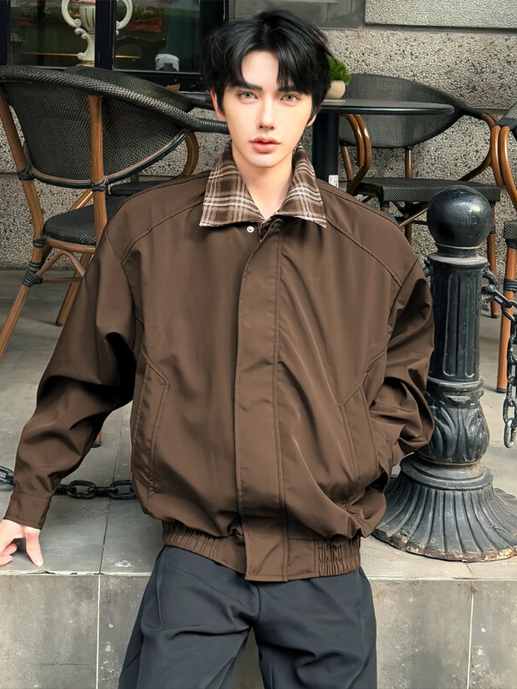 

Мужская куртка-бомбер в стиле преппи с пэчворком, модный бренд Haome, свободная верхняя одежда в американском ретро-стиле, спортивная бейсбольная форма