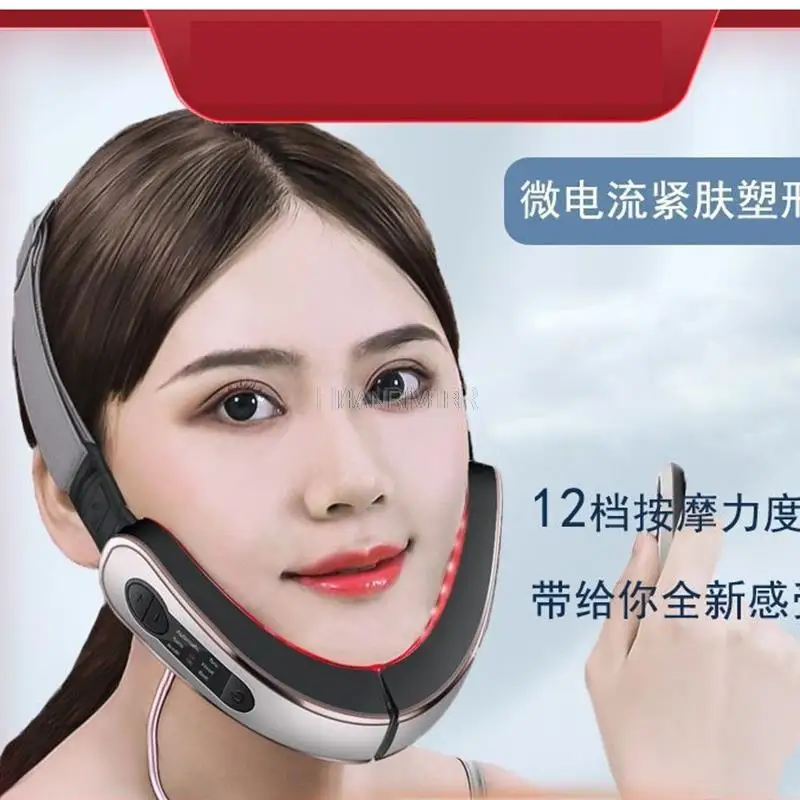 V instrument visage micro courant électrique lifting masseur visage mince rouge bleu instrument de beauté
