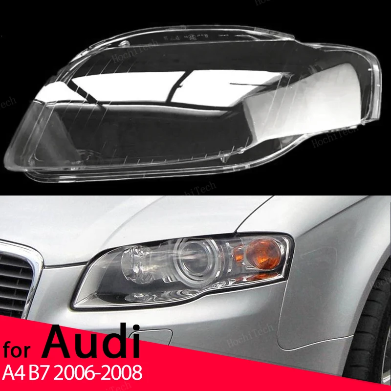 Headlight Lampshade Transparent Headlight Lens Headlamp Housing Cover Lens Light Protection For Audi A4 B7 2006 2007 2008 