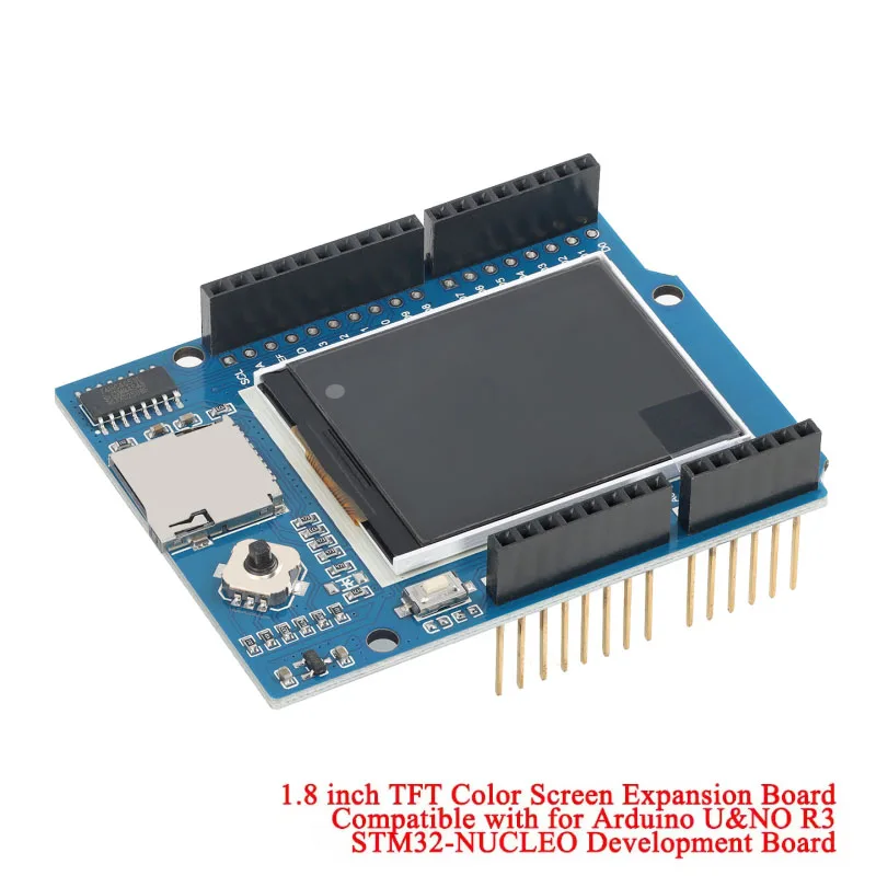 1.8 inch TFT LCD Color Display Screen Module Shield Adapter Expansion Board for Arduino R3 STM32-NUCLEO Development 3.3V 5V