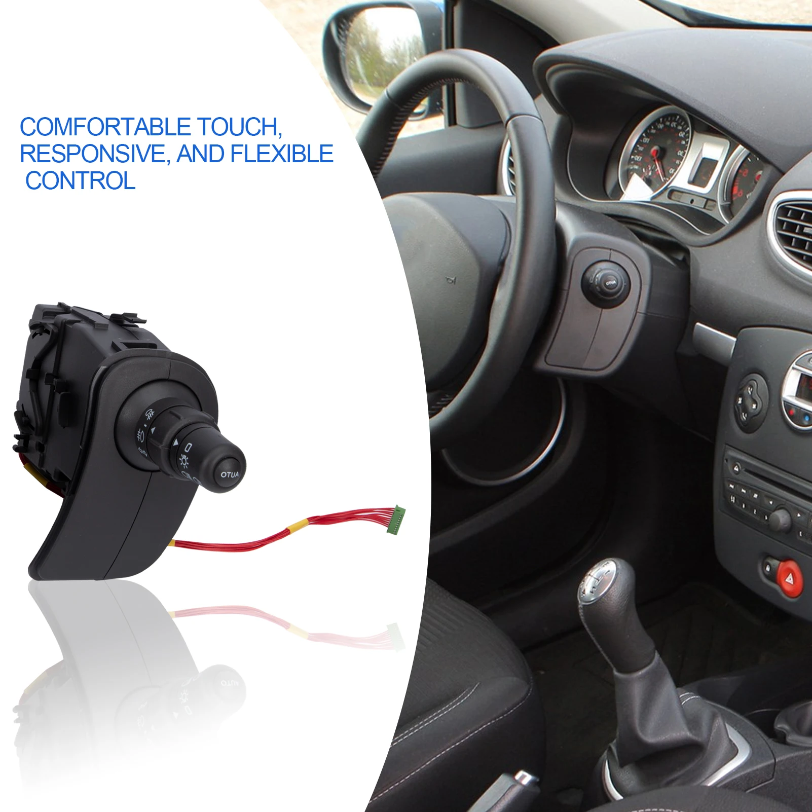 1 Pair Headlight Light Wiper Switch Indicator 7701057088 8201590638 7701057090 For Renault Kangoo Grand Modus Clio III 1.5dCi