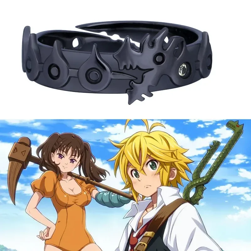 Anime The Seven Deadly Sins Ring Meliodas Cosplay Unisex Adjustable Dragon's Sin of Wrath Rings Jewelry Accessories Prop