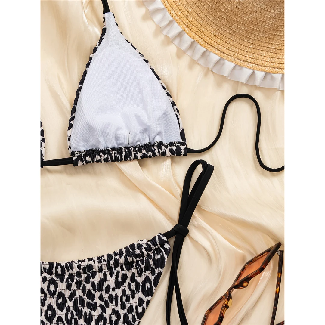 Sexy Leopard-Neckholder-Bikini mit hohem Beinausschnitt und Riemchen, Damen-Badeanzug, zweiteiliges Bikini-Set, Badebekleidung, Badeanzug, Schwimmbekleidung V6387 – Detail 15