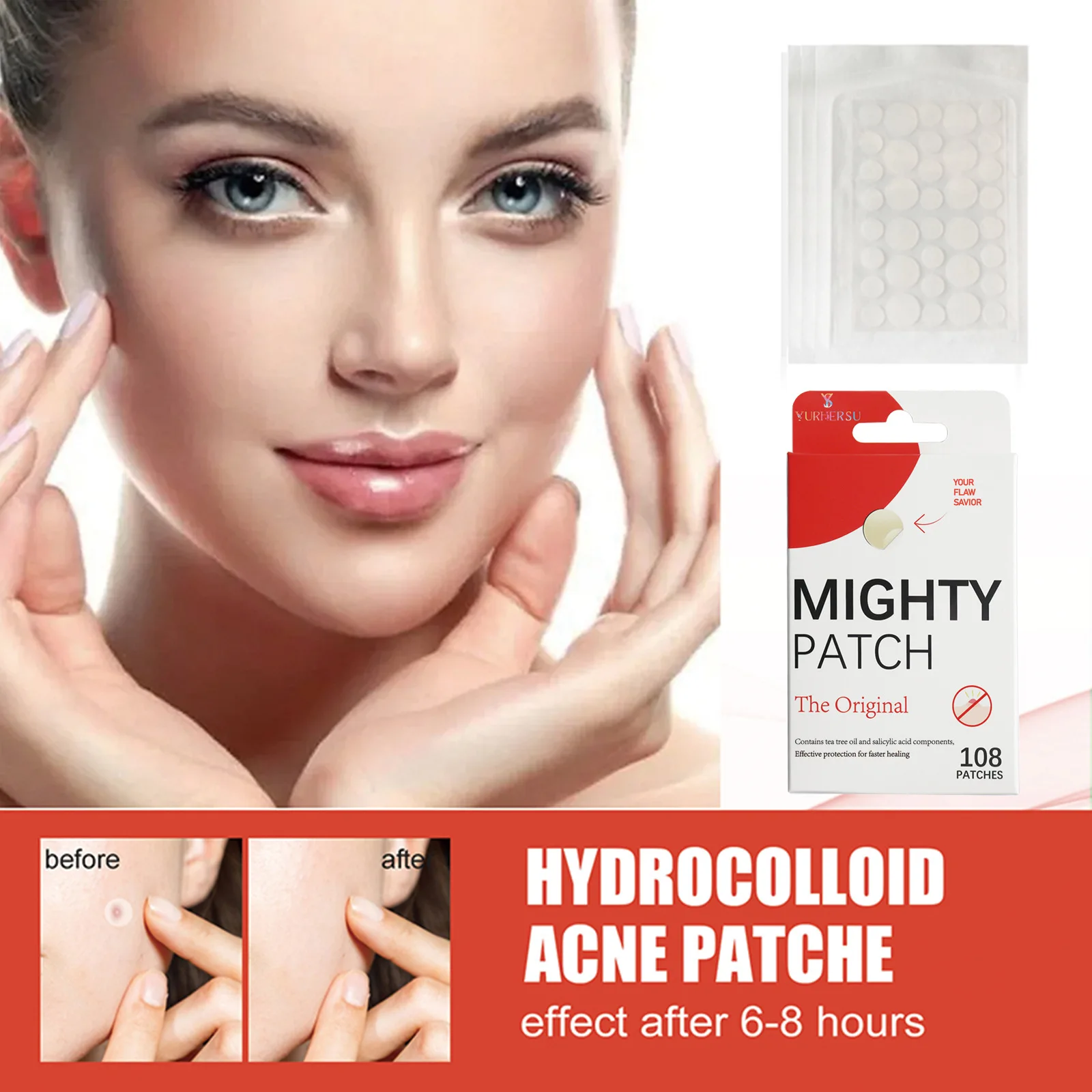 Colloidal Acne Patch 108 Invisible Make-up Close Mouth Acne Patch Clear  Waterproof Breathable Muscle Repair