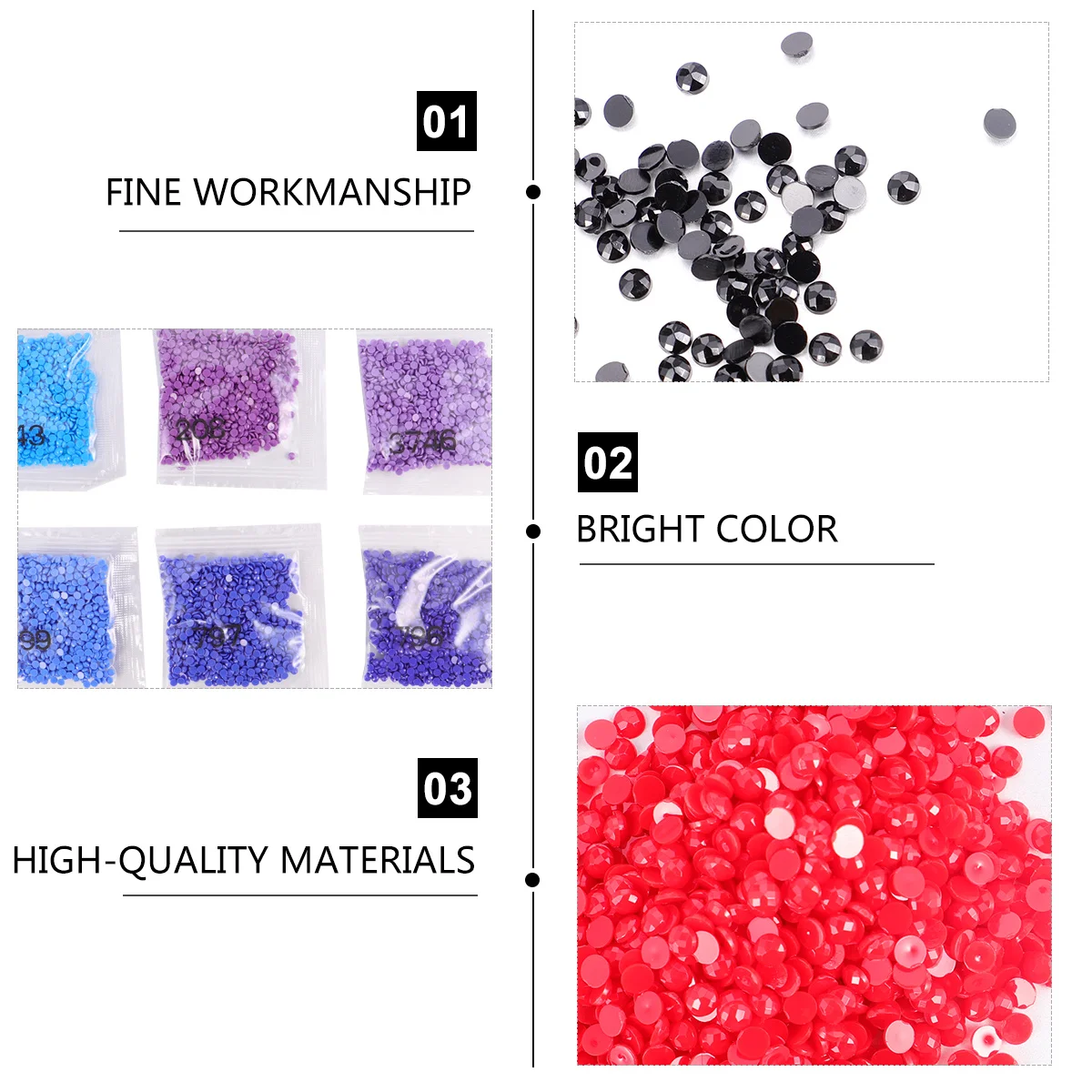 

60pcs 28mm Round Flat Bottom Resin Rhinestones Cabochons Acrylic Jewelry DIY Craft Decoration Embroidery Supplies Nail Art