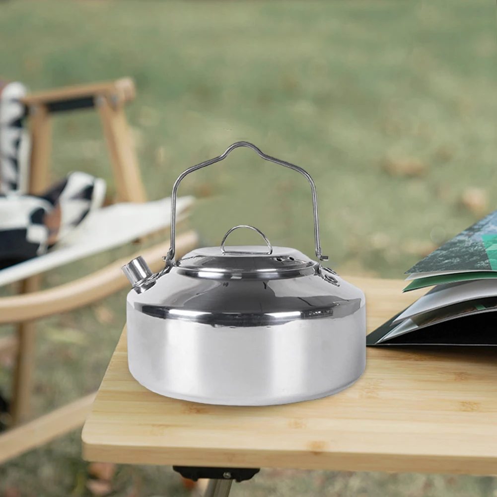 

Portable Tea Coffee Pot 1L Mini Camping Teapot Stainless Steel Boil Water Kettle Lightweight Backpacking Hiking Cookware
