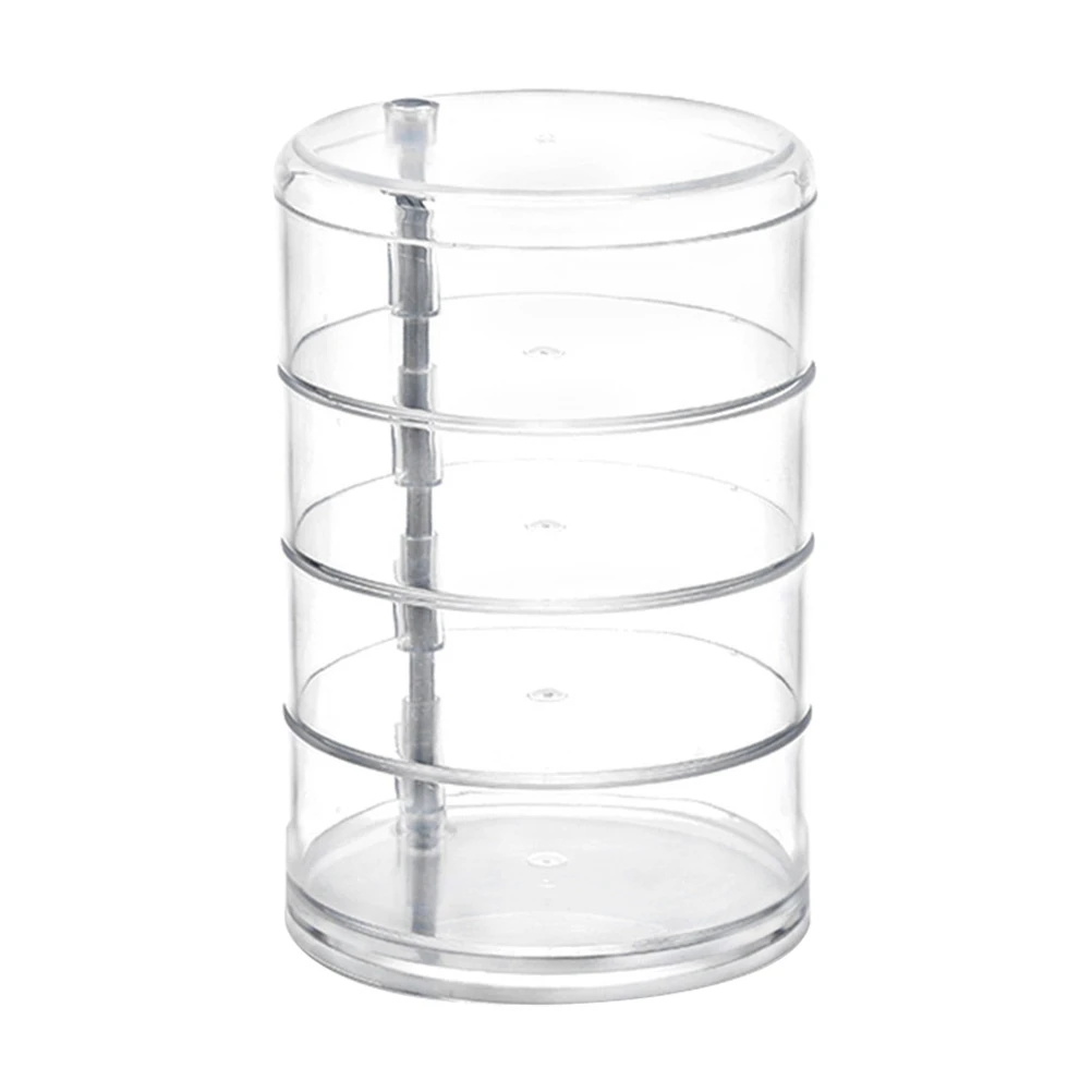 

2pcs Transparent Plastic Jewelry Box 4-Layer Circular Storage Organizer For Earrings Rings Beads Pills Durable Case