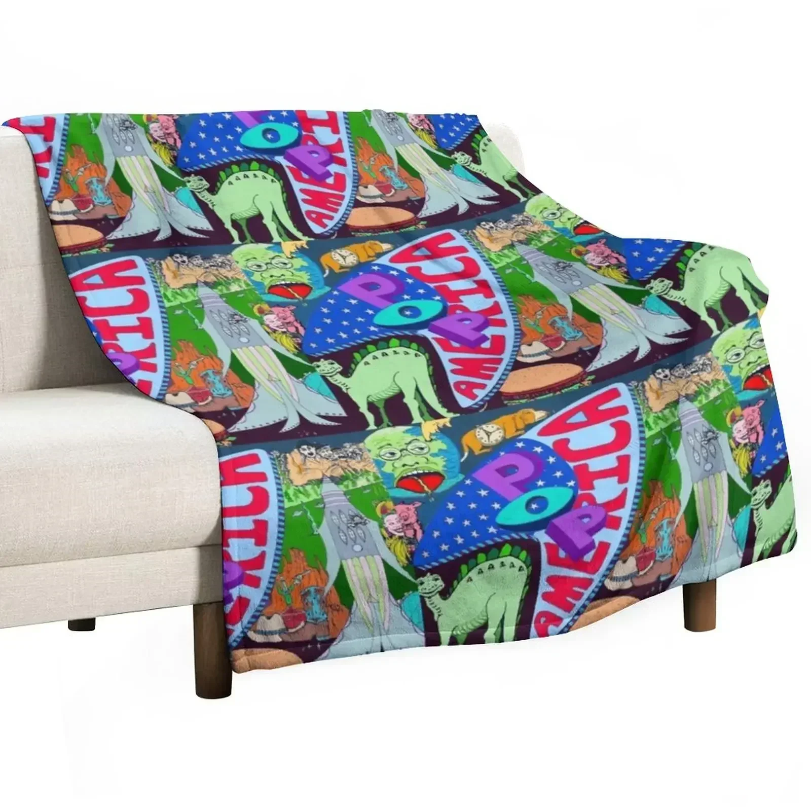 

Pop America Throw Blanket Warm Napping Blanket for Office Couch Bed