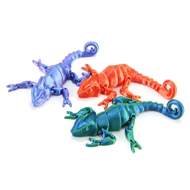 ใหม่ตลก 3D พิมพ์ Lizard Joint Movable จําลองสัตว์น่ารักของเล่นเด็กของเล่นเดสก์ท็อปเครื่องประดับตกแต่งของขวัญ