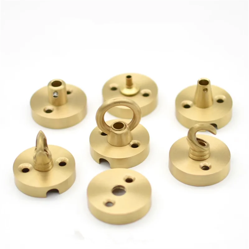 40mm Small 100% Copper Ceiling Rose Pendant Lamp Mounted Plate Grips Brass Round Base Dis Cap Lighting Accessories With Hook