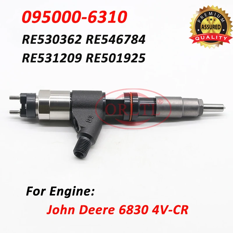 Common Rail Injector 095000-6310 Diesel Nozzle 0950006310 Fuel Assy RE530362 For John Deere 6830 RE546784 RE531209 RE501925