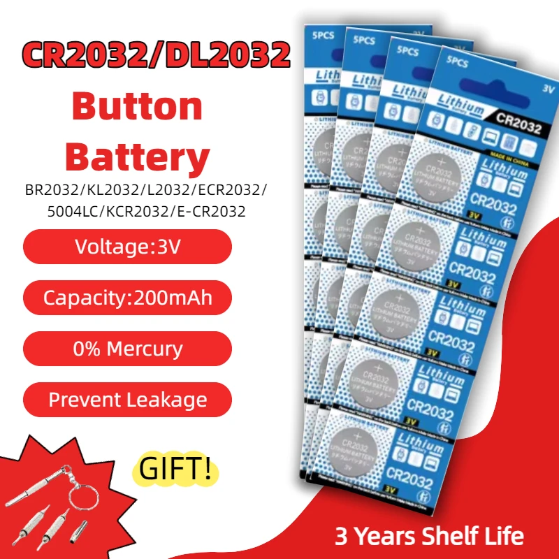 

High-quality 2-50pcs 3V 200mAh CR2032 Coin Cells Batteries CR 2032 DL2032 BR2032 Lithium Button Battery For Watch Remote Keys