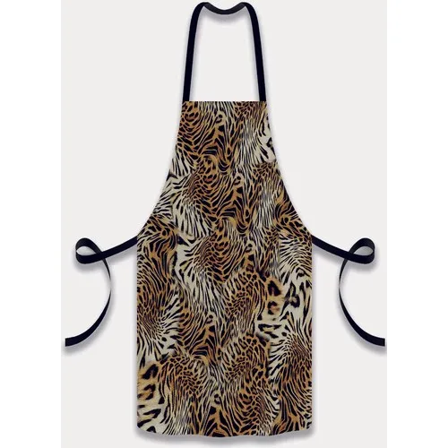 Else Carpet Else Black Coffee Leopard print Fabric Chef Dish Kitchen Apron and Towel