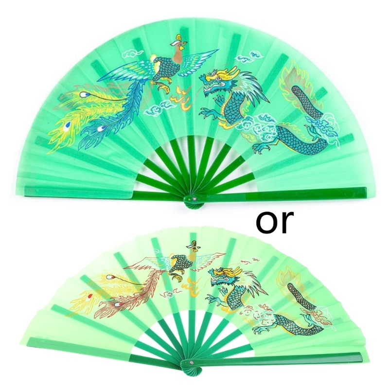 Kung Fu cinese Fan per arti marziali Dragon Plastica portatile Fol Drop ship