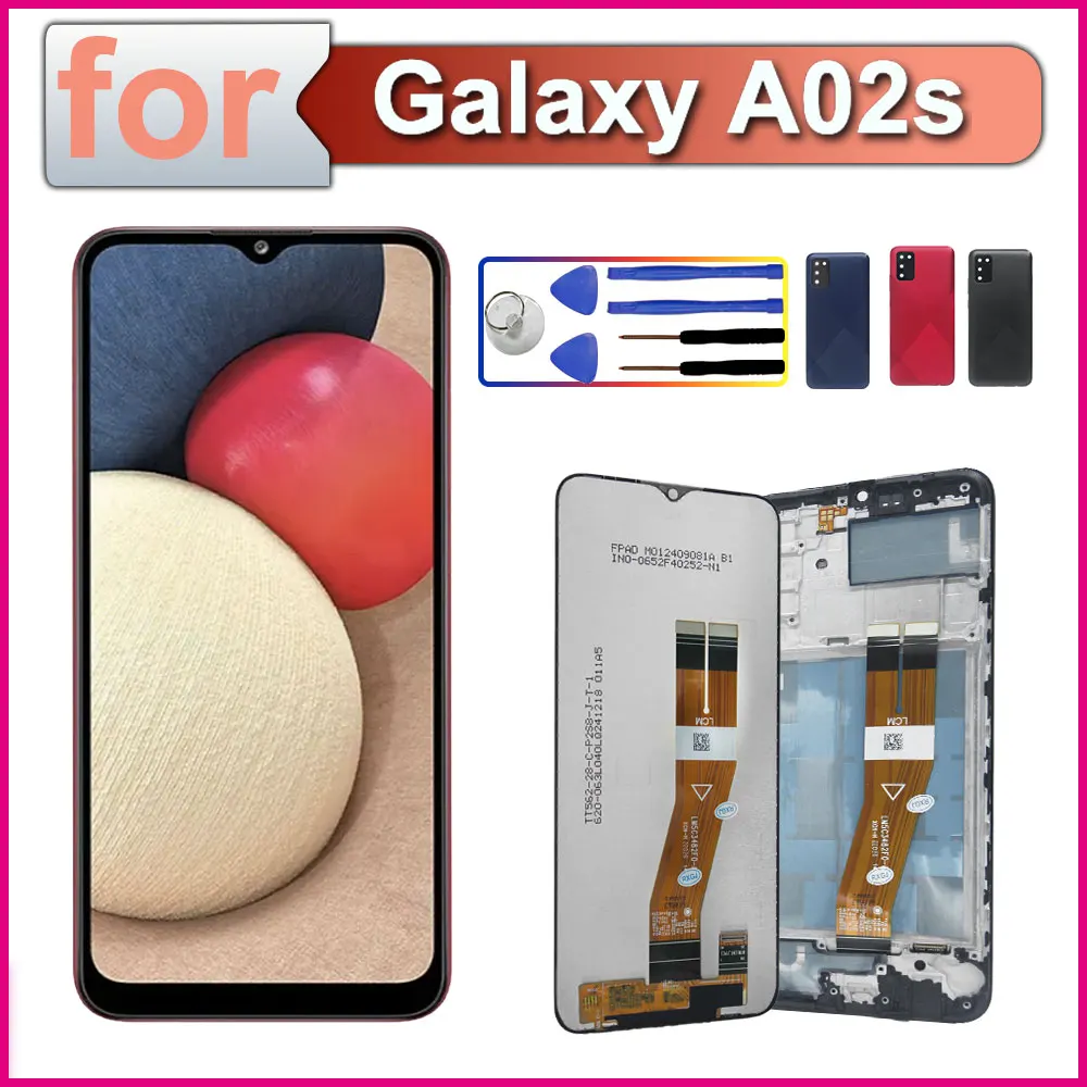 LCD for Samsung Galaxy A02s A025F LCD Display Touch Screen Digitizer Assembly for Samsung A02S A025M Phone LCD with Frame
