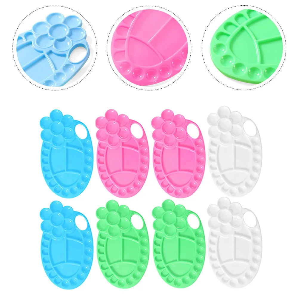 8 stks Mengbak Plastic Aquarel Palet Compact Verf Aquarel Pigment Board Mengbord Voor Diy Olieverfbenodigdheden