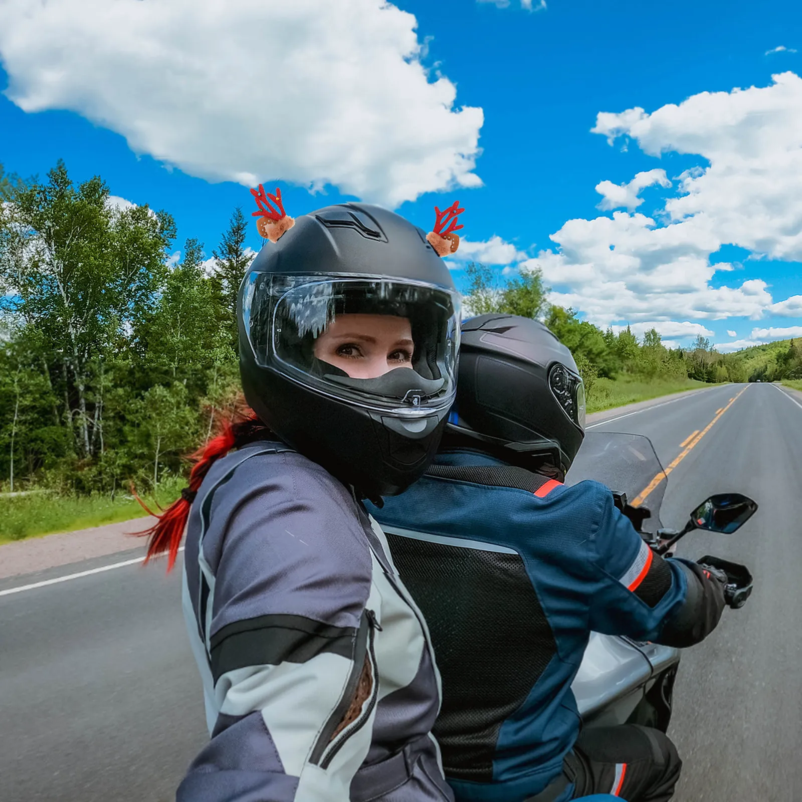 

1 Pair Reindeer Antler Motorcycle Bicycle Accessories Christmas Holiday Riding Decoration Ornament Accessories for