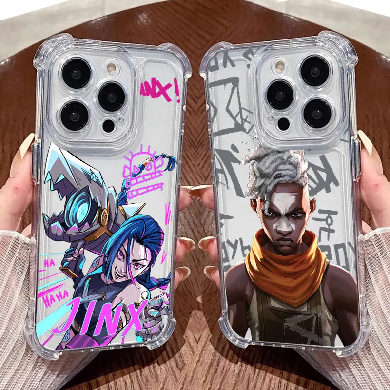 Coque de téléphone transparente anti-chute Anime Game J-Jinxs E-EkkoS pour Xiaomi Redmi 15C 14C 13 A3 K60 13C 12 K50 10C 12C Ultra Pro Plus 4G 5G