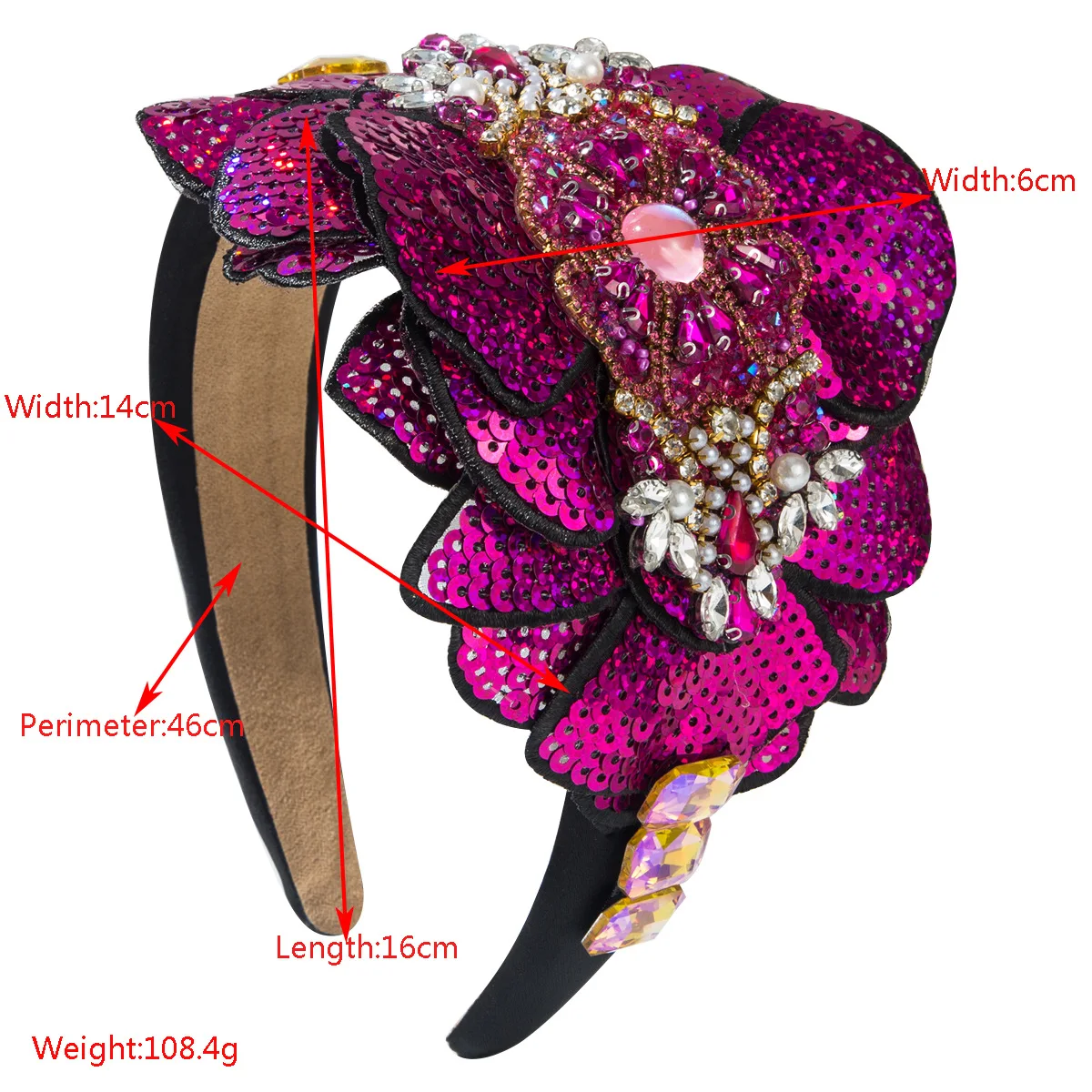 Iridescent Sequin Petal Hairband Pastels Tone Magical Crystal Cluster Headpiece Fairytale Princess Wedding Prom Hair Hoop