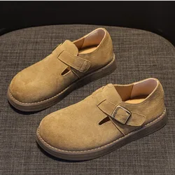 Women Casual Shoes Solid Brown Beige Color Sneaker Designer Suede Leather Shoes for Ladies Street and Working Footwear Girls