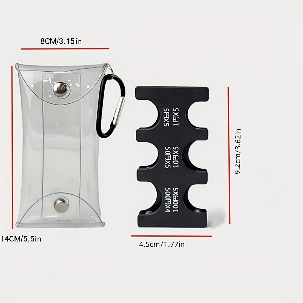 حافظة بطاقات شفافة للسفر ملونة محمولة، محفظة صغيرة لمنع فقدان، مشبك تخزين للعملات المعدنية، منظم فرز العملات المعدنية #2