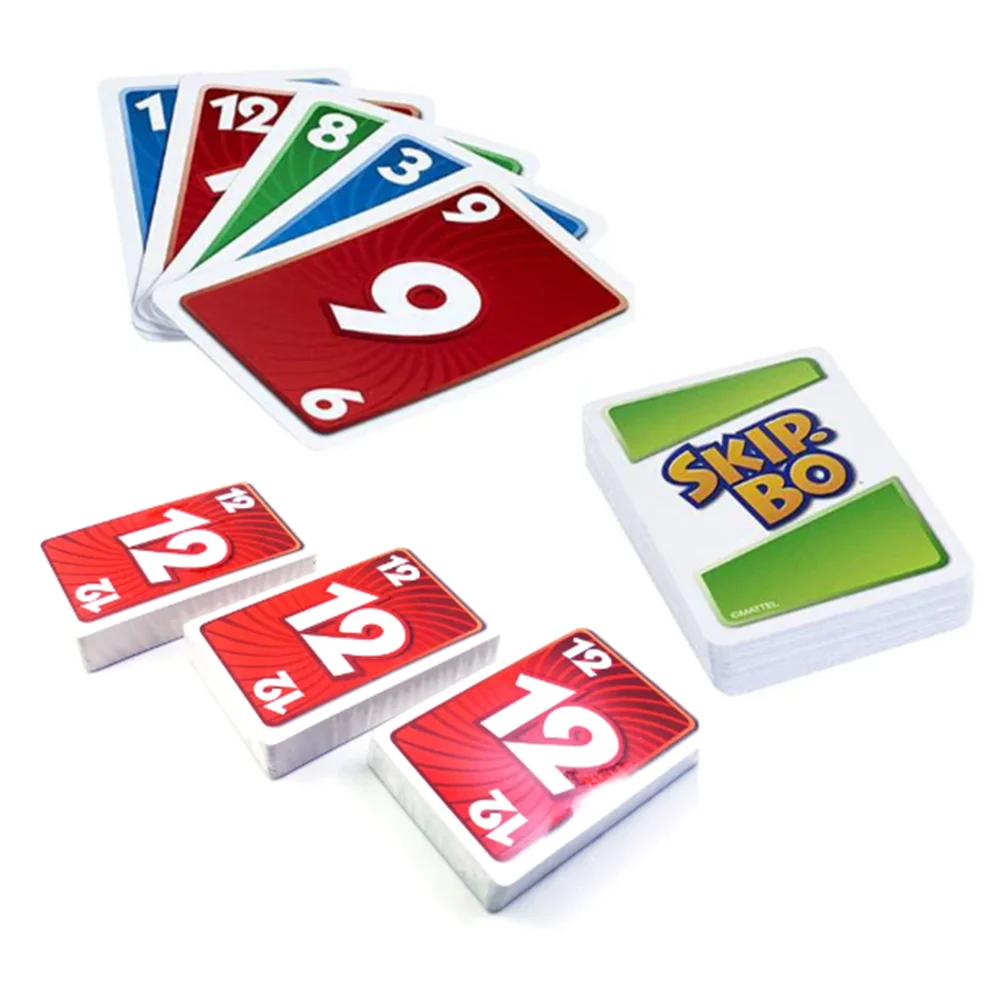 Mattel GamesSKIP BO Card Game Multiplayer  Card Game Family Party Games Toys Kids Christmas Toy Gift