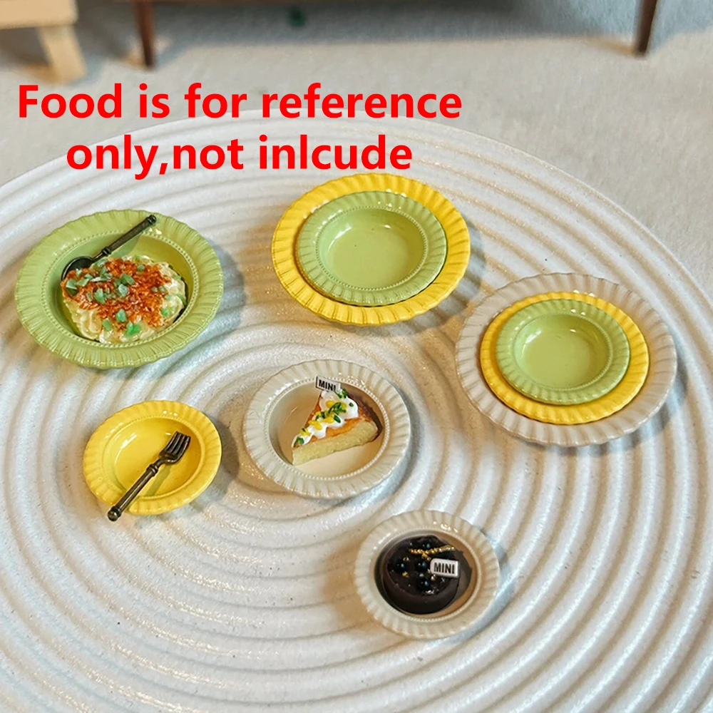 3Pcs 1/12 Puppenhaus Miniatur spitze Platte Simulation Obst Lebensmittel Schüssel Modell Spielzeug für Mini Dekoration Puppenhaus Zubehör ob11