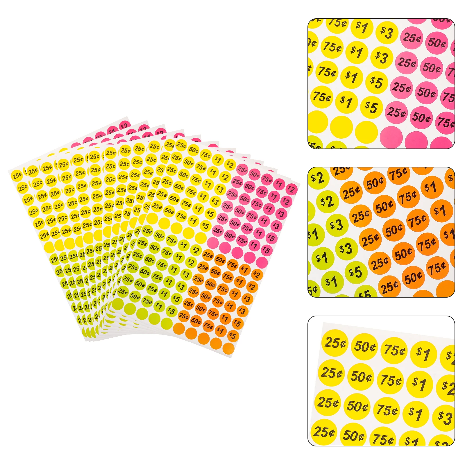 

3500pcs Round Price Tag Stickers Bright Color Sale Labels For Retail Supermarket Small Business Self-Adhesive Paper Easy Use