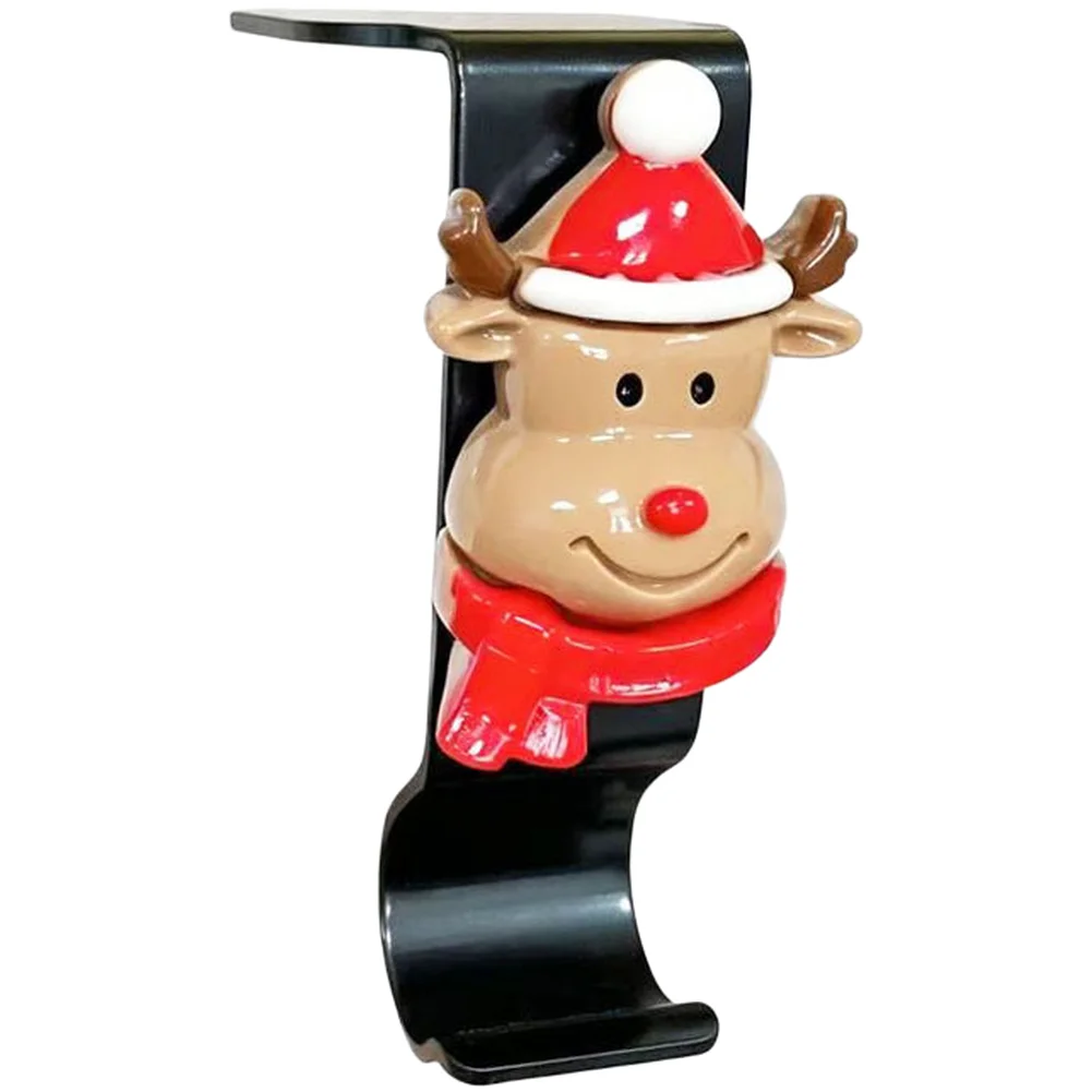 4pcs Christmas Stocking Holder Hook Metal Peel and Backing for Fireplace Mantel Wall No Damage Installation Black Silver