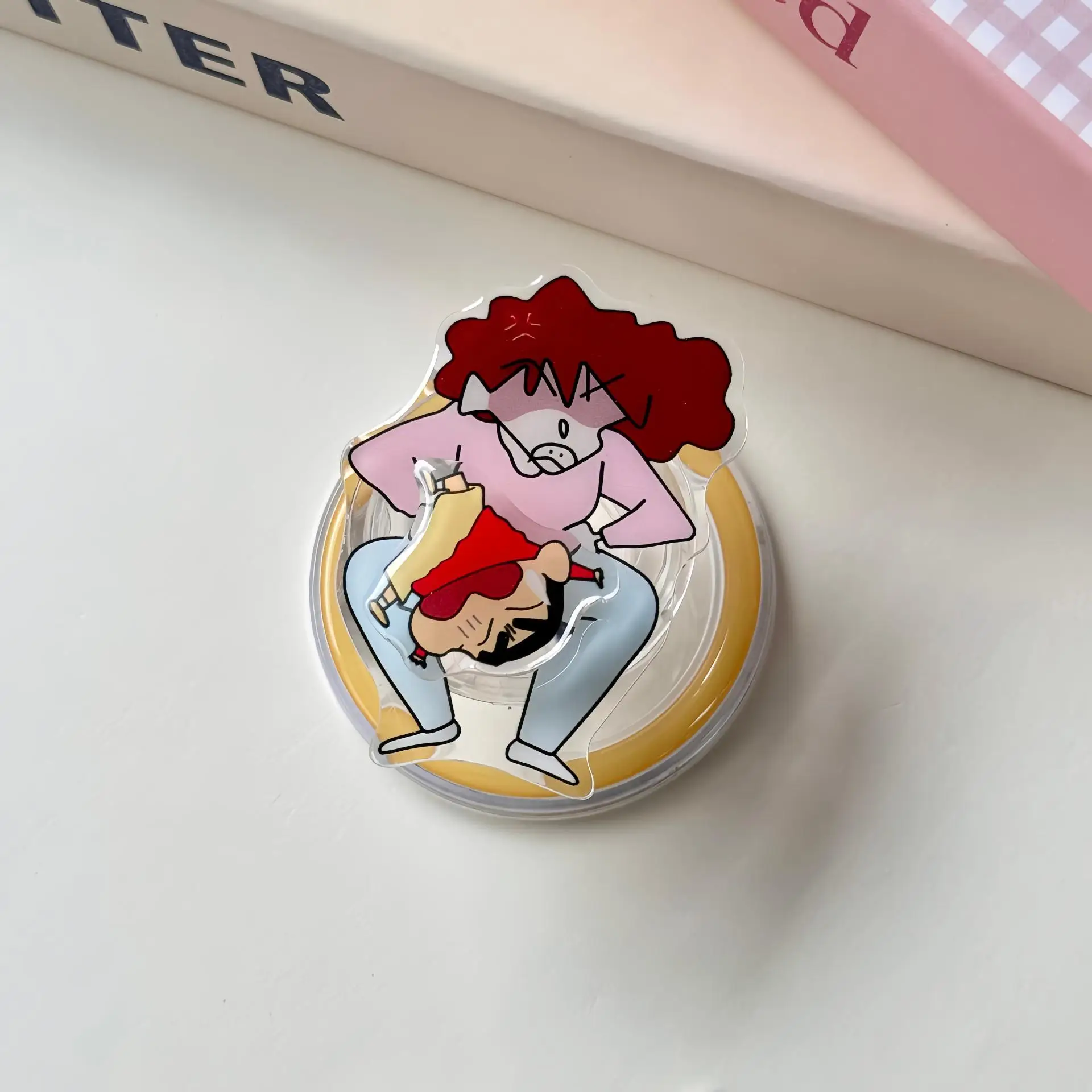 1 قطعة الكرتون الكرتون لطيف حقيبة الشفط المغناطيسي حامل جوّال بلاستيكي المحمول للطي دوران تلسكوبي #6