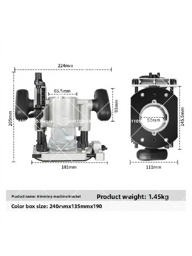 Aluminum Router Fixed Base for Woodworking, Electric Milling Machine Edge Trimming Guide