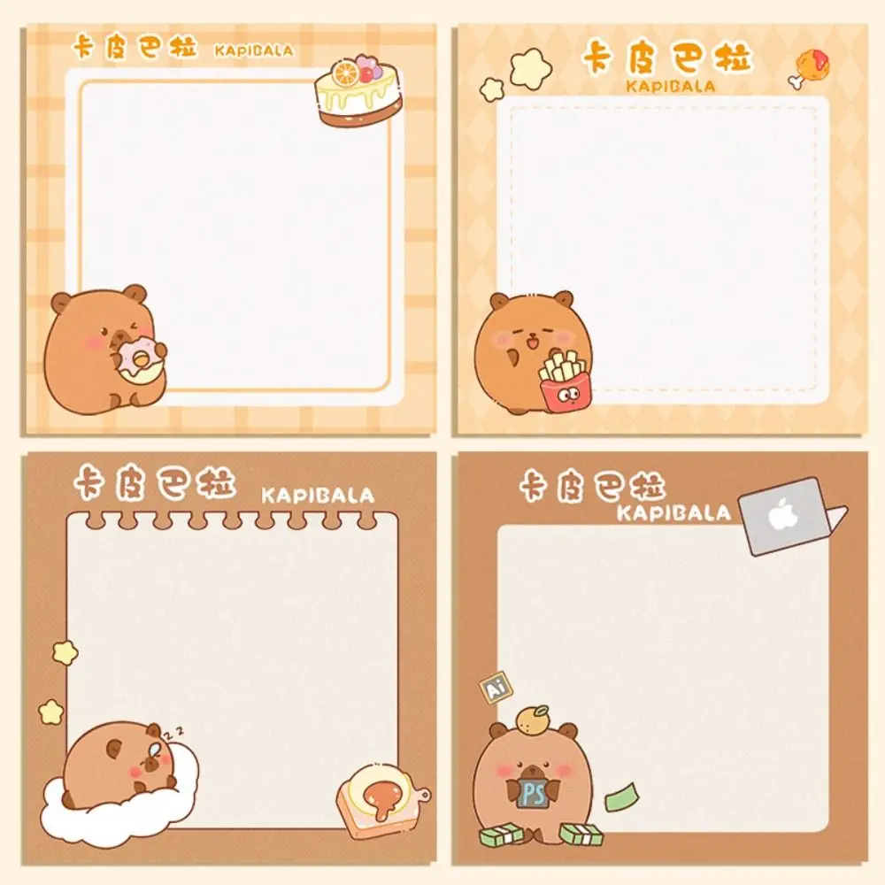 การ์ตูนน่ารัก Capybara Sticky Note Self-กาว Notepad Capybara MeMO Pad N ครั้งโน้ตบุ๊คกระดาษข้อความไดอารี่