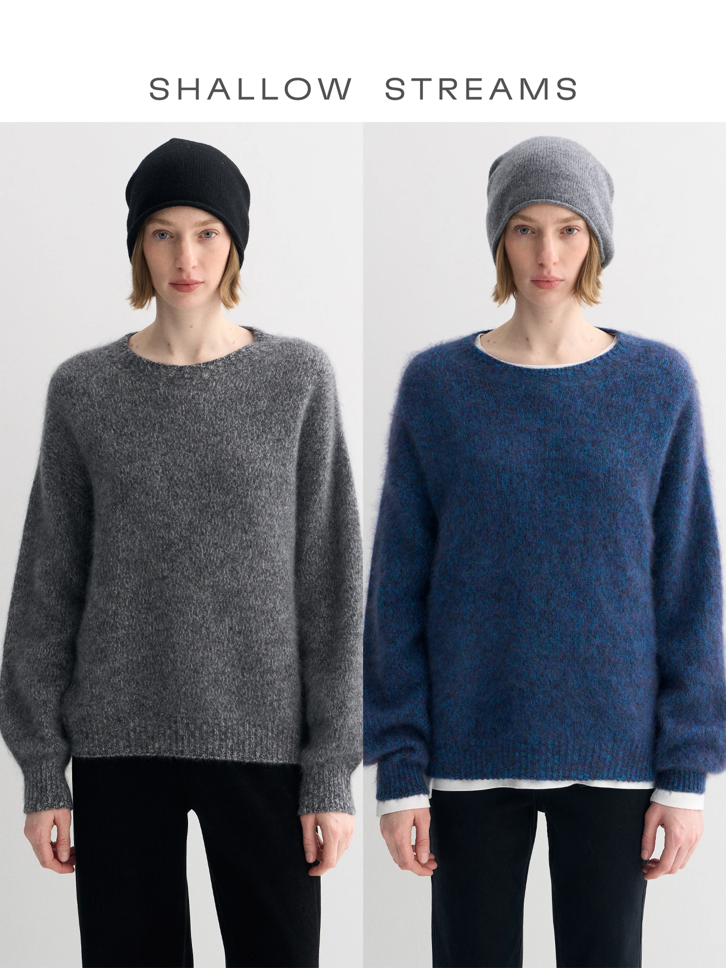 

Slow Strs Sea Fuzzy Waed Woolen Sweater Soft Loose Fit Women's Autumn Winter Lazy Top round Ne Long Sve Knitwear