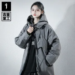 11 BYBB'S DARK 2024 Tactical Parkas Jacket for Women Winter Thick Warm Padded Coats Couple Loose Parka Techwear Unisex