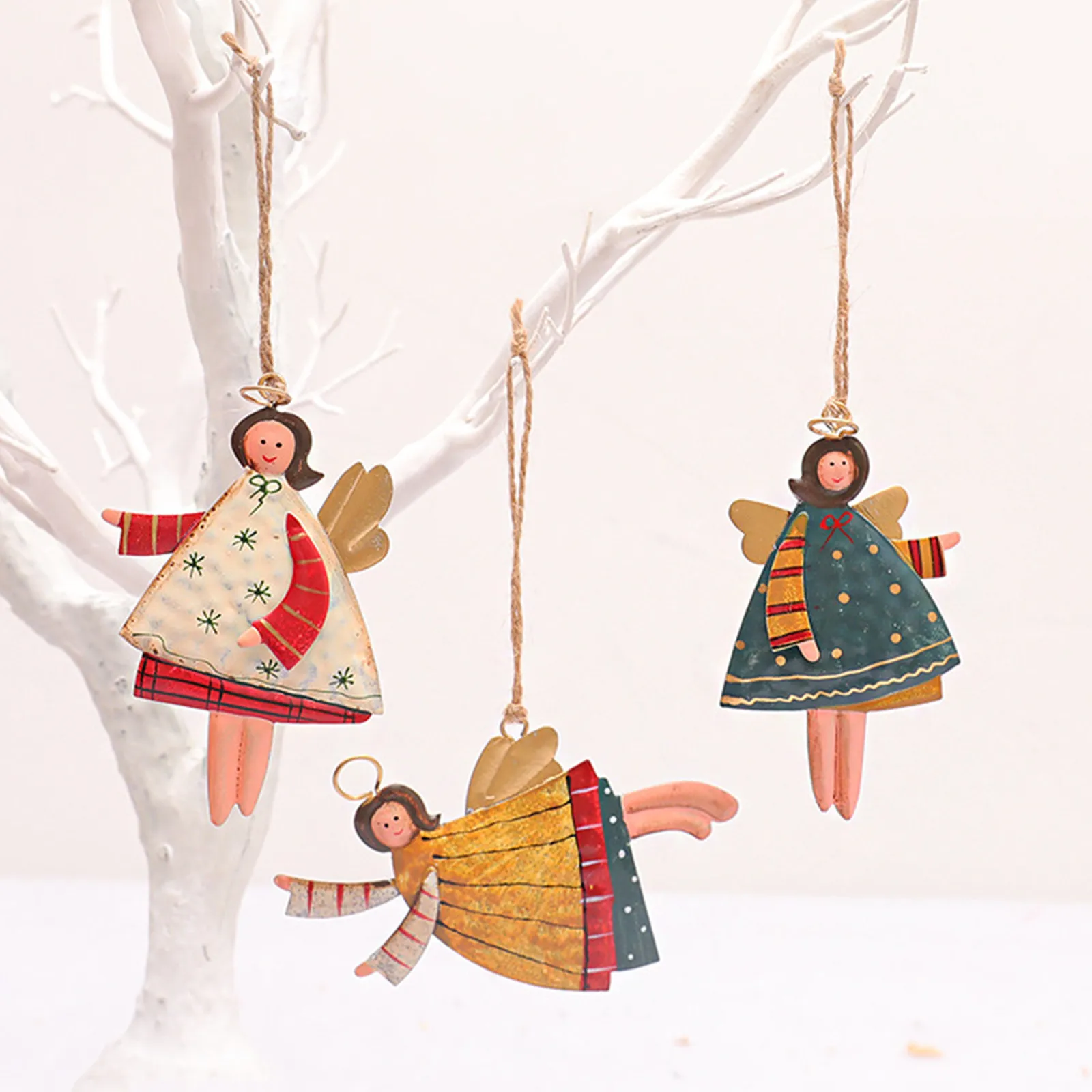 Ensemble d'ornements d'arbre de Noël en bois, kit d'ornements de confrontation, décor à la maison, fête, vacances, artisanat, 3 pièces