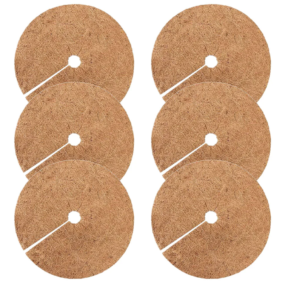 

6 Pcs Cup Coasters Flower Pot Coir Mat Coconuts Fiber Planter Disc Round Anti- Ring Liner Mulch Crafts Flowerpot Anti-grass