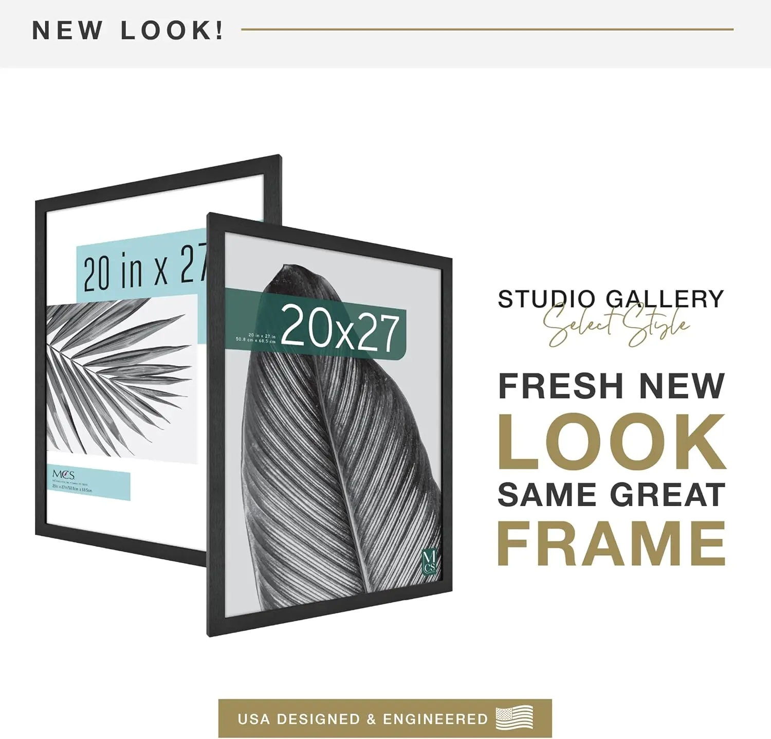 20x27 Poster Frame Black Woodgrain for Photos, Posters & Art Prints with Horizontal or Vertical Hanging