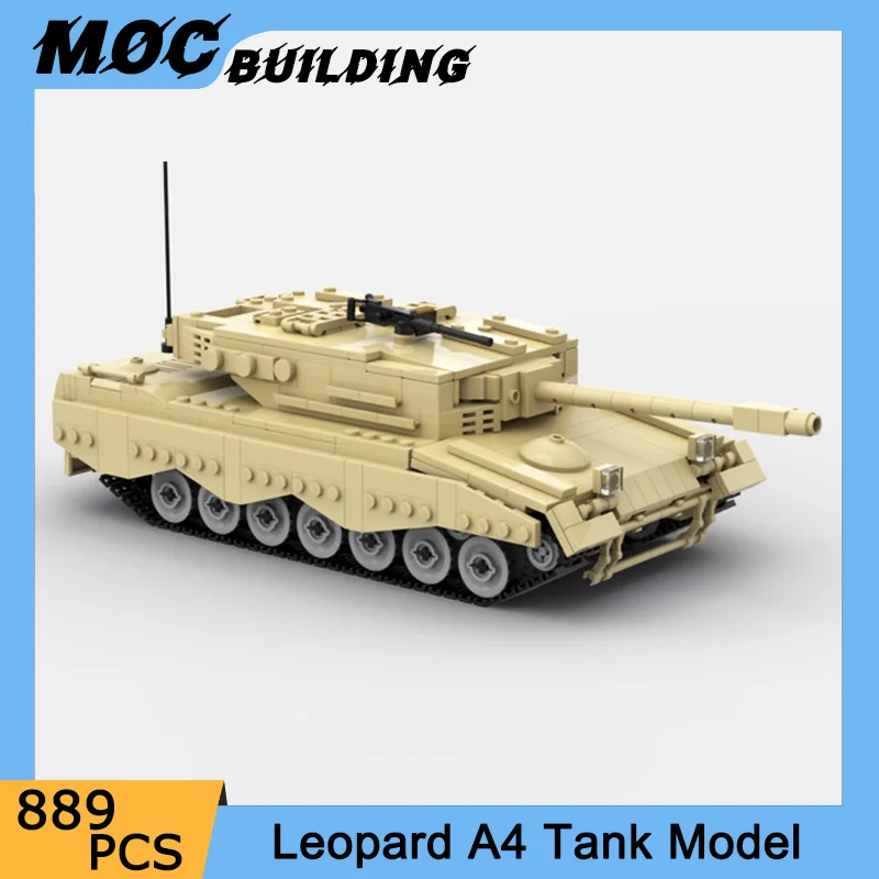 

Military Series MOC Building Blocks Leopard 2A4 Main Battle Tank Model Army War Vehicle Assembled Bricks Boy Toys Birthday Gifts