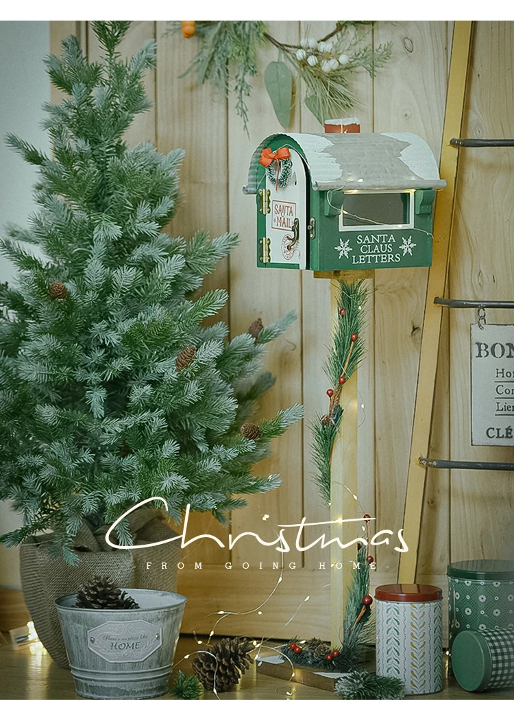 All Chic – Cassetta Postale Decorativa Di Babbo Natale, Vintage In Metallo, 39x27x8 Cm, Con Fessura Per Lettere, Decorazione Natalizia Per Esterno E Interno, Regalo Per Bambini