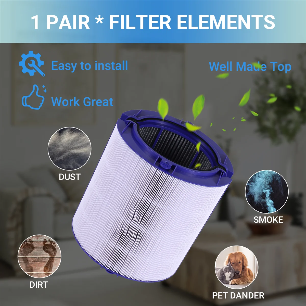 Filtro HEPA de substituição para Dyson TP06 HP06 PH01 PH02 Purificador de ar Conjunto de filtro HEPA Compare com parte 970341 -01