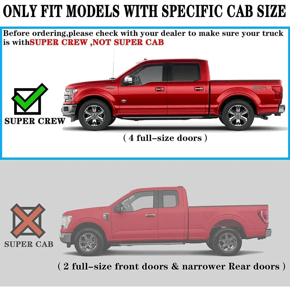 COMNOVA Sostituzione pedana per pedana laterale Nerf Bar per cabina Ford F250 Superduty 99-16 (4 porte a grandezza naturale), gradino da 6 pollici De