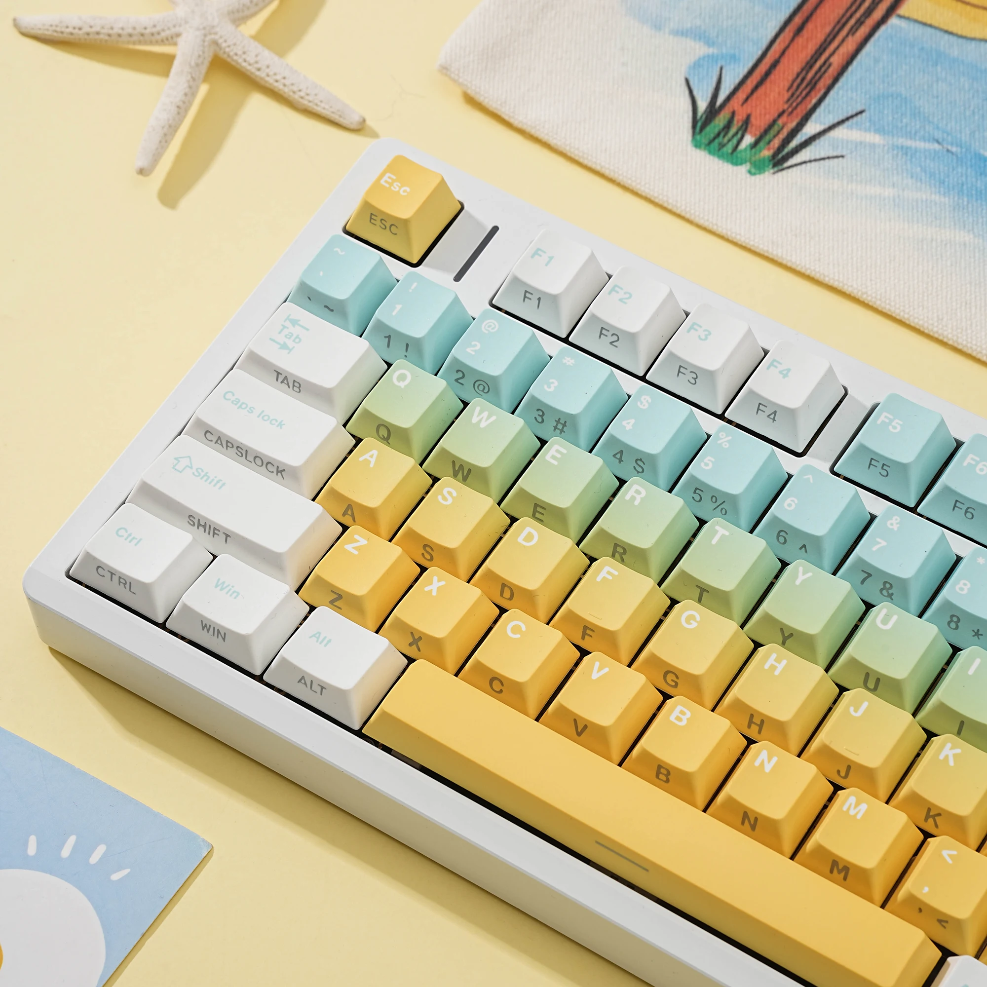 

JCM Keycaps Shallow Dream Dye-Sub PBT Side light Cherry Profile German Spanish Korean French For Mechanical Keyboard Rainy