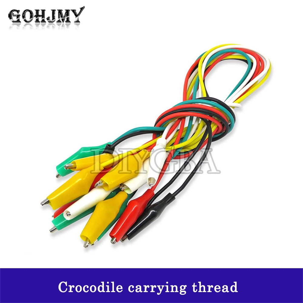10PCS Alligator Clips Wire Double-ended Crocodile Clips Test Jumper Alligator Clips Electrical DIY Roach Alligator Leads 46CM