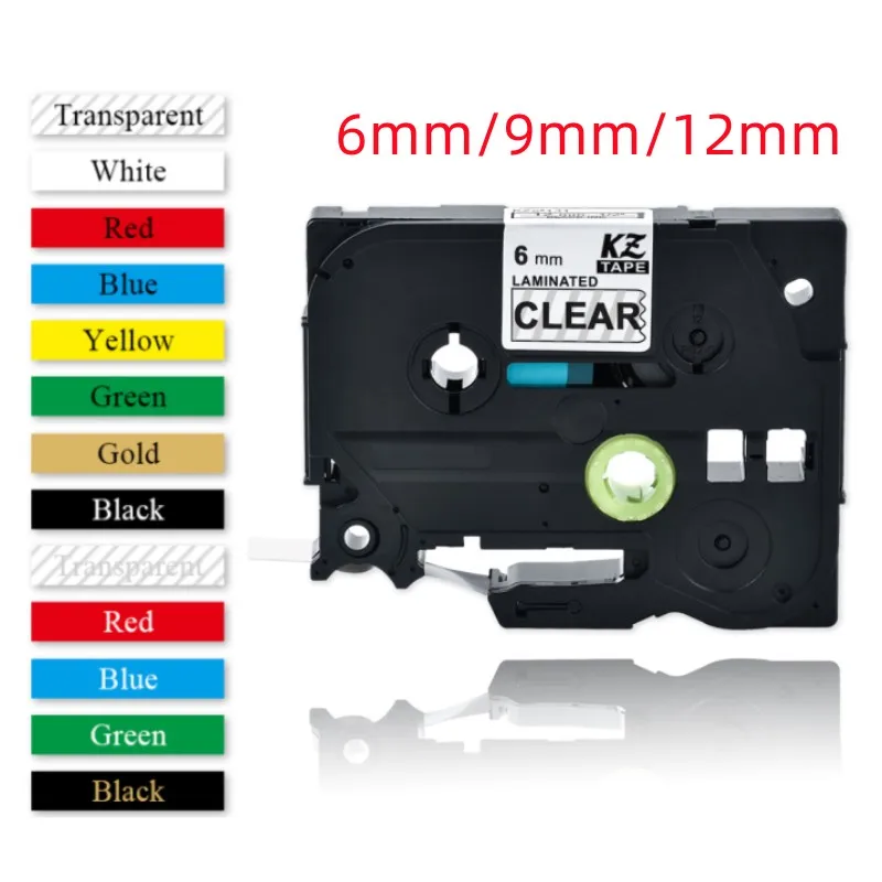 6mm 9mm 12mm Label Sticker Compatible Brother tze-231 for P Touch Label Maker PT H110 PT-D210 E550 D600 Labeling Machine