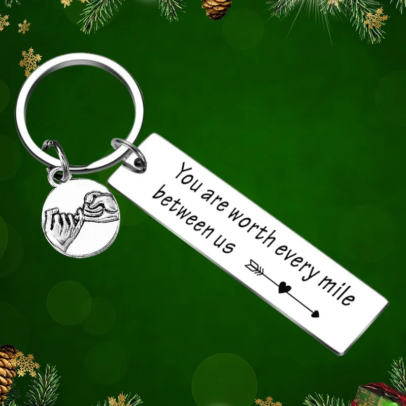 Goodbye Farewell Gift Couple Keychain Pendant Long Distance Friendship Key Chain best friend Gift